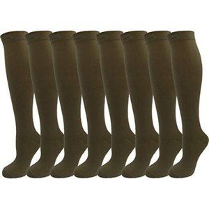 8 Pair Khaki Brown Solid Color Premium Quality Ext